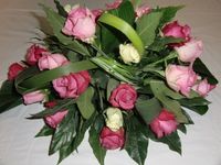 Bruidsstuk witte en roze rozen